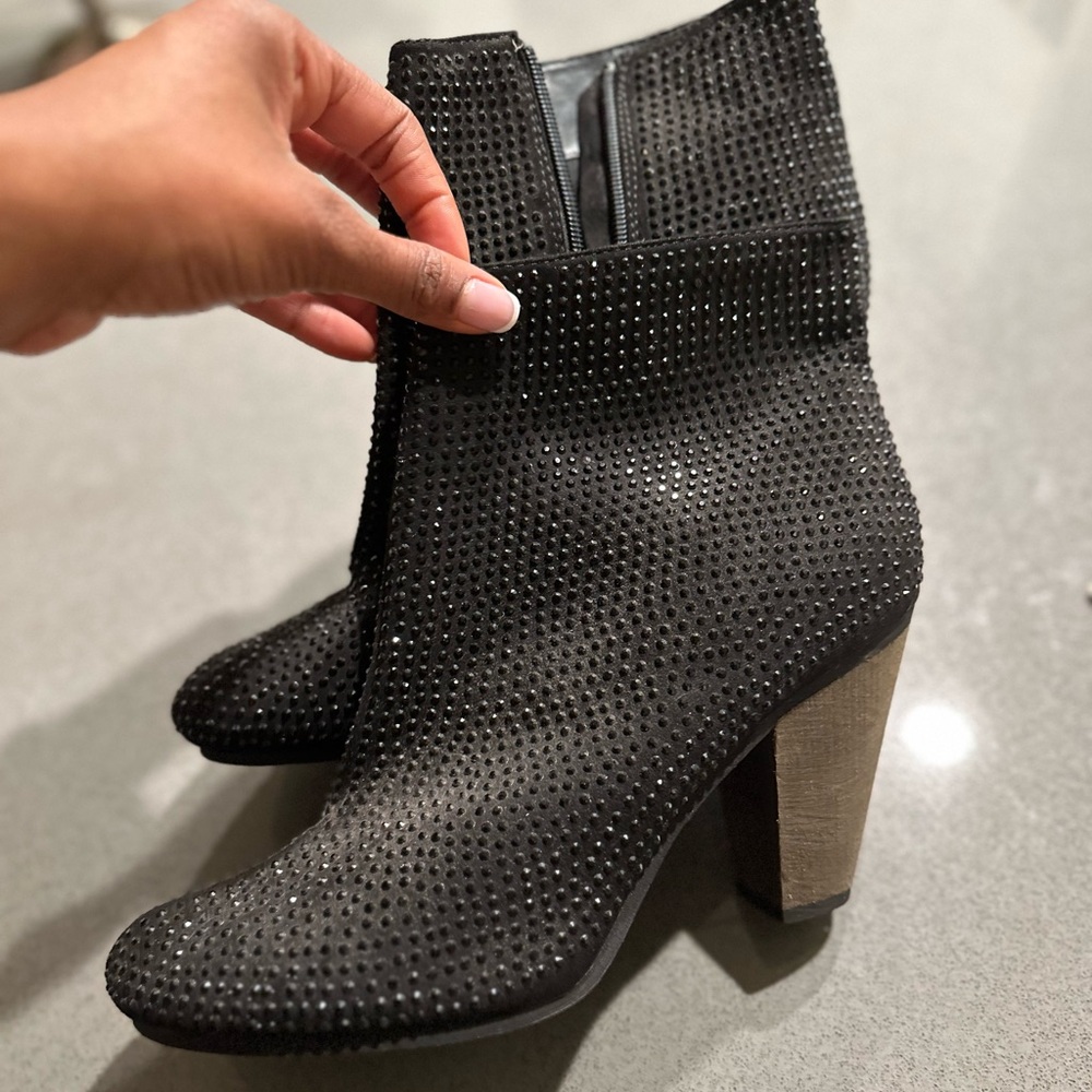 All Black Studded Booties